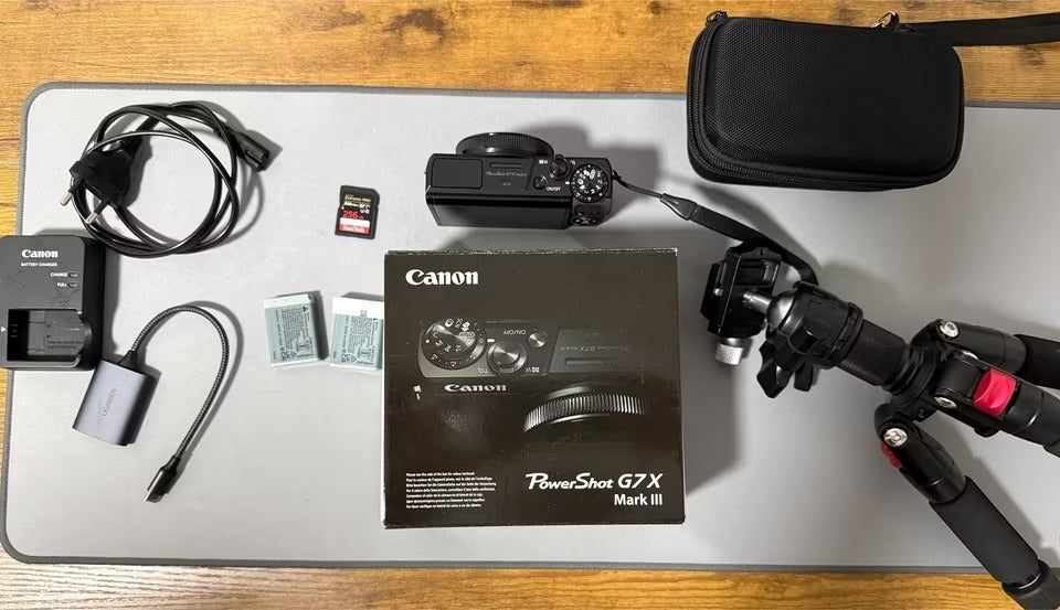 Brand new Canon powershot G7x Mark III with accessories.