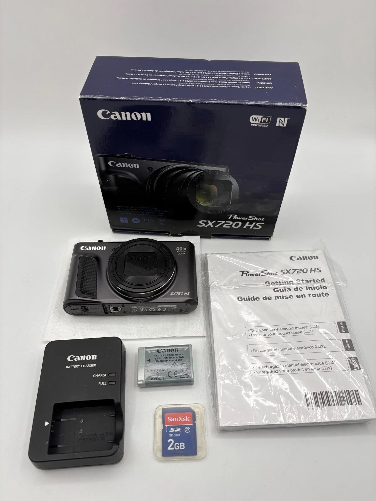 Canon PowerShot SX720 HS 20.3MP Digital Camera Black w/40x Zoom Bundle MINT